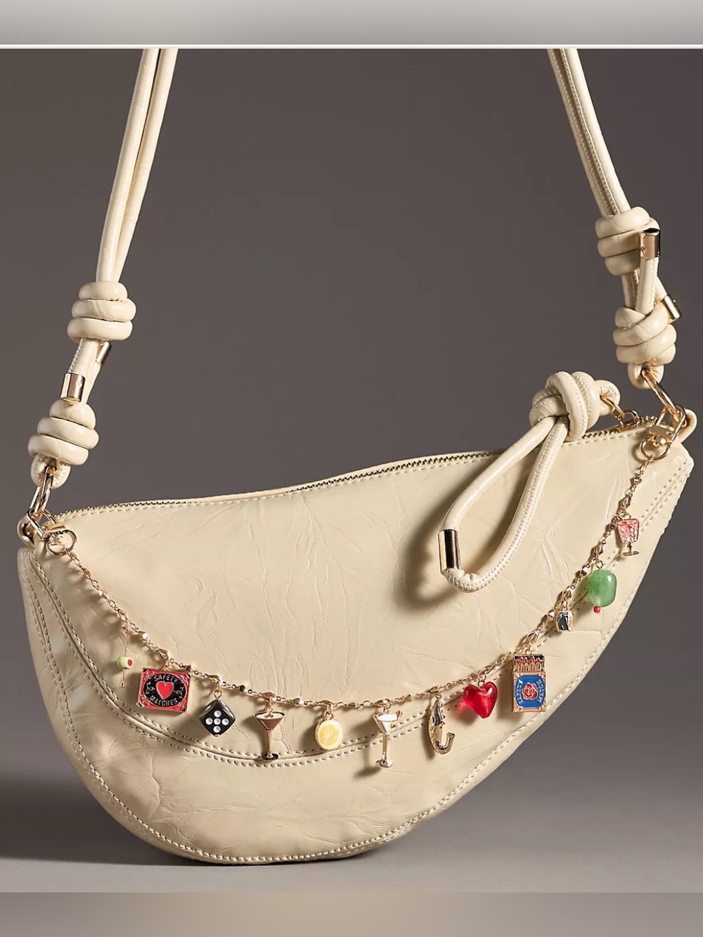 Anthropologie Glass Bag Charms Chain